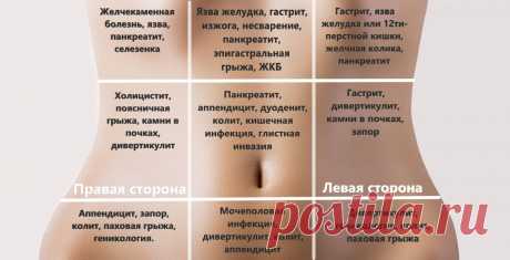 Карта болей в животе