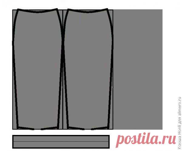 Выкройка юбки карандаш из трикотажа