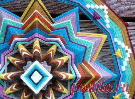 Ojo de Dios yarn mandala Finding Love 18 inch от JaysMandalas