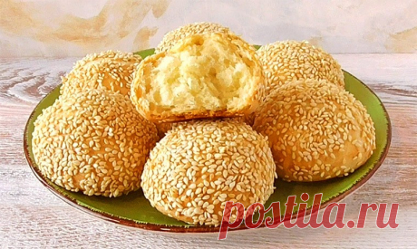 Сметанные булочки с кунжутом Выпечка