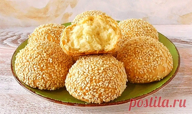 Сметанные булочки с кунжутом Выпечка