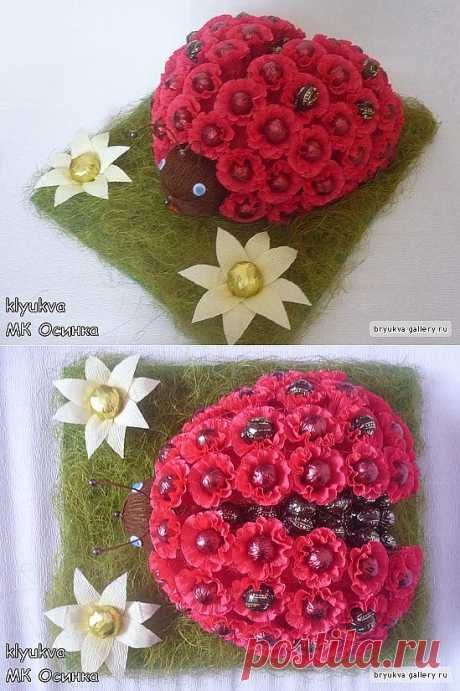 МК Божья Коровка из конфет.