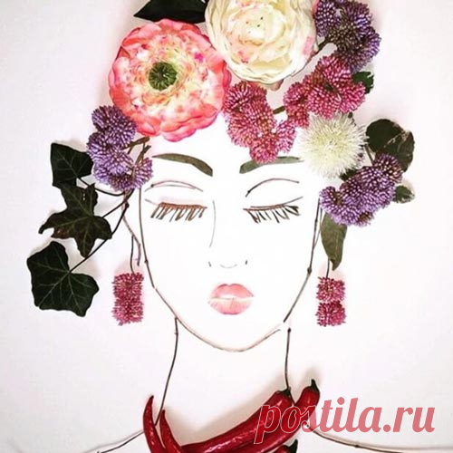 Красивейшие портреты из природных материалов — DIYIdeas
