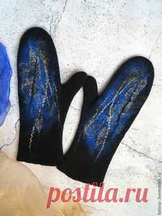 Купить или заказать Шапка валяная СИНЕГЛАЗАЯ НОЧЬ в интернет магазине на Ярмарке Мастеров. С доставкой по России и СНГ. Срок изготовления: 3-5 дней. Материалы: шерсть. Размер: 56-57