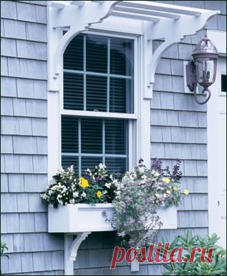 Paneled Window Box with Curved Brackets | Wood Window Boxes, Vinyl Window Boxes from Walpole Woodworkers | Outdoor projects