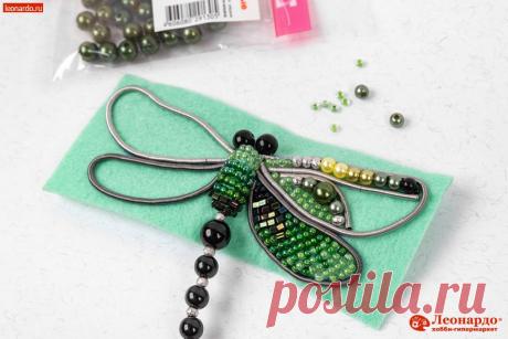 Как сделать брошь стрекозу с бисером и бусинами своими руками фото-мастер-класс от Леонардо