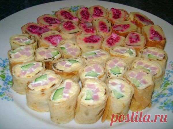 Самые вкусные рецепты: Роллы из блинов с сыром