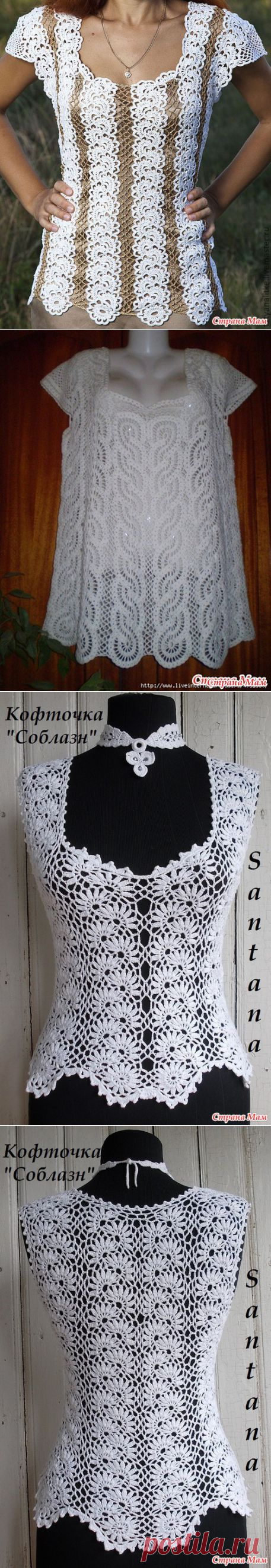 Вяжем 2 модели красивейших блуз лентами..