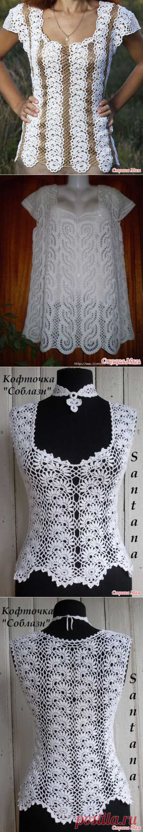 Вяжем 2 модели красивейших блуз лентами..
