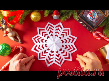 ✂️ Как Легко и Быстро Сделать Снежинку из Бумаги ❄️❤️ Зимние Поделки Своими Руками