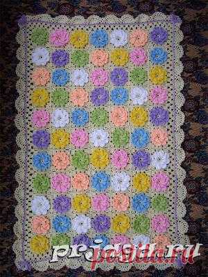 Плед «Цветочки» крючком