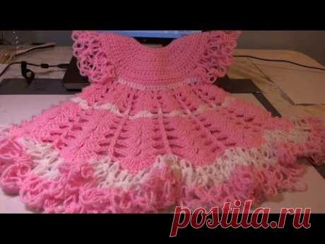 Crochet Baby Dress/ Shells and lacy dress - Video 1 / subtitulos en espanol