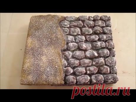 COME FARE UN MURETTO CON POLISTIROLO E GESSO  PER PRESEPE#3