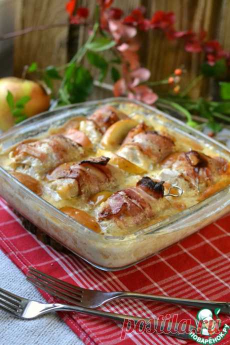 Невероятно вкусные мясные рулетики с яблоками и хреном!