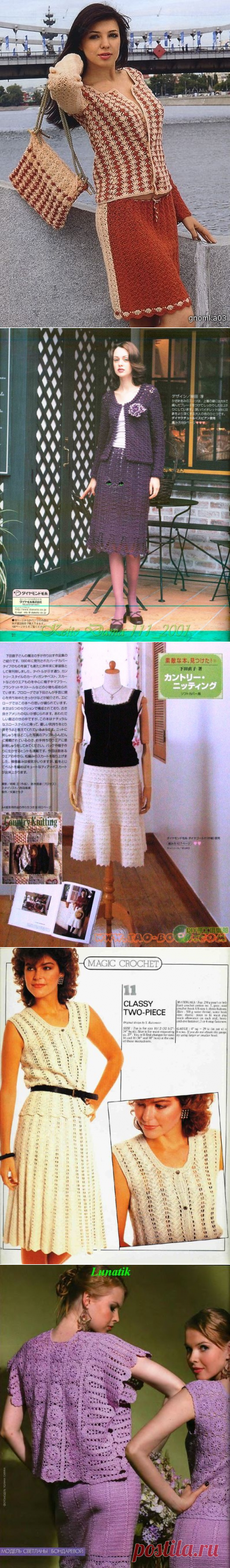 Костюмы, юбки крючком. Подборка 21
