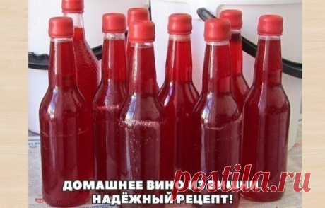 Домашнее вино из вишни. Надёжный рецепт! 
Вишня — 3 кг 
Сахар — 250-300 г на каждый литр жидкости 
Вода — 4 л 
Для того чтобы ягода забродила, необходимы дрожжи. 
Есть 3 варианта получения брожения: 
1. Довериться диким дрожжам на поверхности ягод, т.е. использовать не мытую ягоду. 
2. Использовать в качестве источника диких дрожжей изюм. 
3. Использовать винные дрожжи (не пекарские!) 
Классический рецепт домашнего вина, без учёта всех нюансов, т.е. подразумевая идеальное течение процесса,
