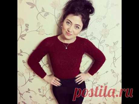 Вяжем кофту спицами, регланом снизу с ростком, РАЗМЕР "S"