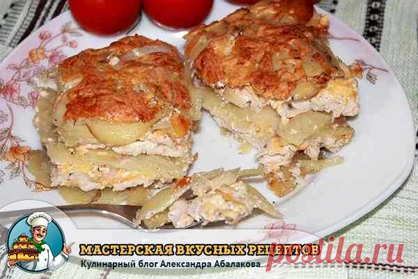Большая запеканка по-французски из картошки и курицы