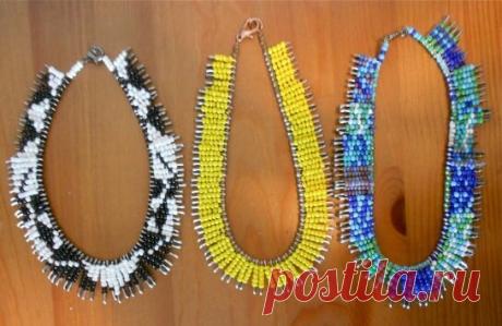 Красивое ожерелье из булавок и бисера | Идеи рукоделия | Яндекс Дзен