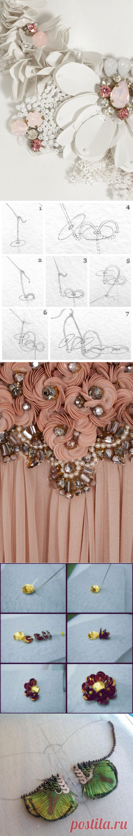 Красивейшие вышивки пайетками крупным планом — Рукоделие