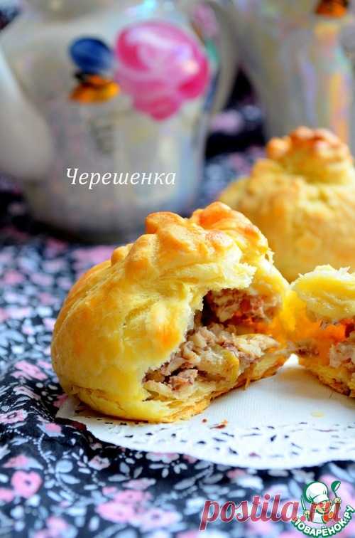 Орехово-грушевые слоеные мешочки - кулинарный рецепт