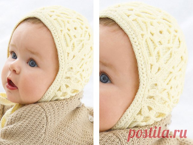 Шапочка для младенца спицами - Modnoe Vyazanie ru.com