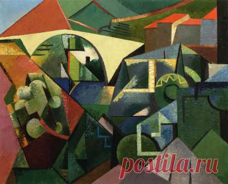 Auguste Herbin — The Yellow Bridge at Ceret, 1913 | Искусство в филателии