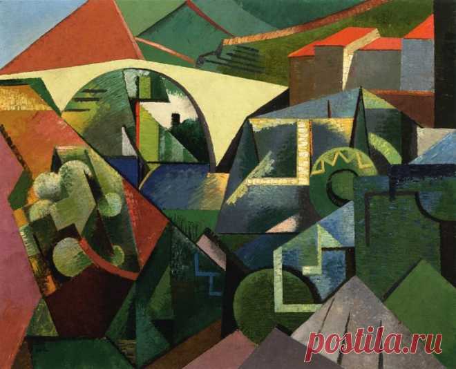 Auguste Herbin — The Yellow Bridge at Ceret, 1913 | Искусство в филателии