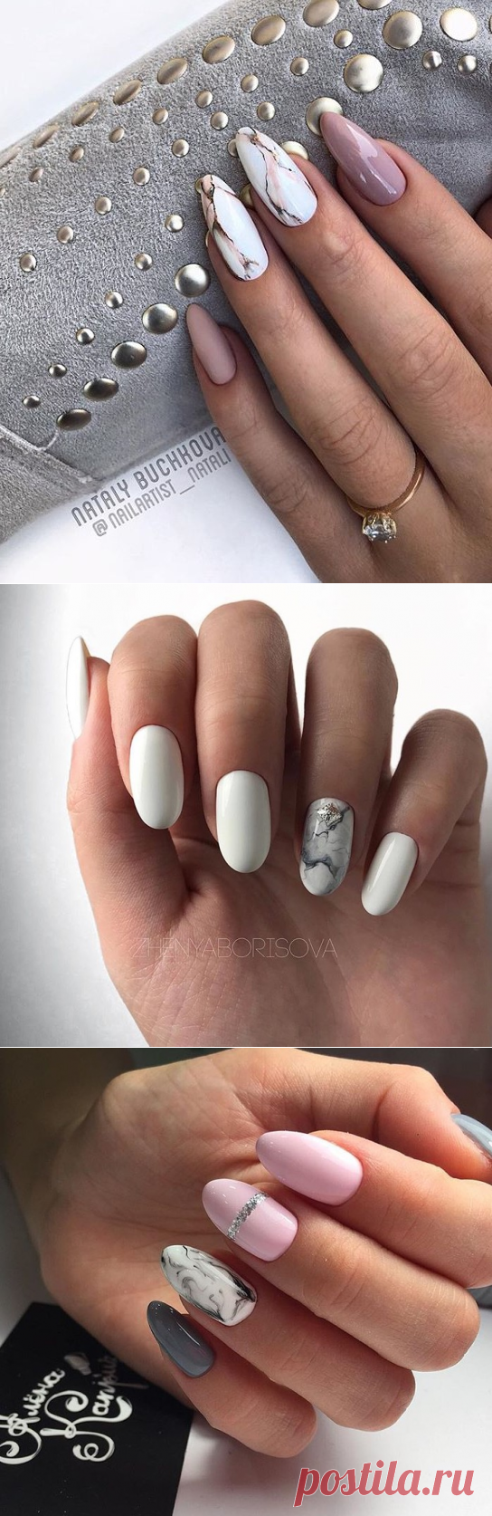 «Стильный мраморный!»: 57 великолепных идей маникюра в этой технике Кликайте на фото, чтобы прочитать ⤴