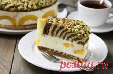 Торт "Персиковая зебра" - необычно, но очень вкусно