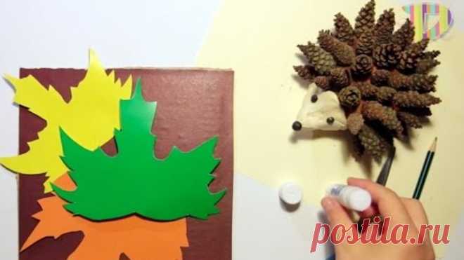How to make a hedgehog of a bottle:Как сделать аппликацию Ёжик