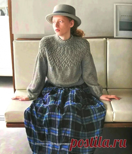 Вязание круглой кокетки спицами: почему важно начинать с честного диалога с пряжей | Вязание идеи для вдохновения | Дзен