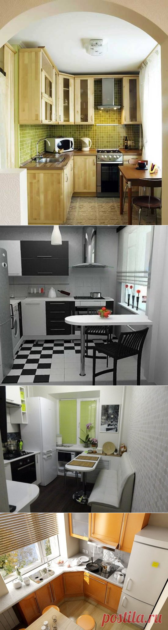 Идеи интерьера и дизайн маленькой кухни в хрущевке.