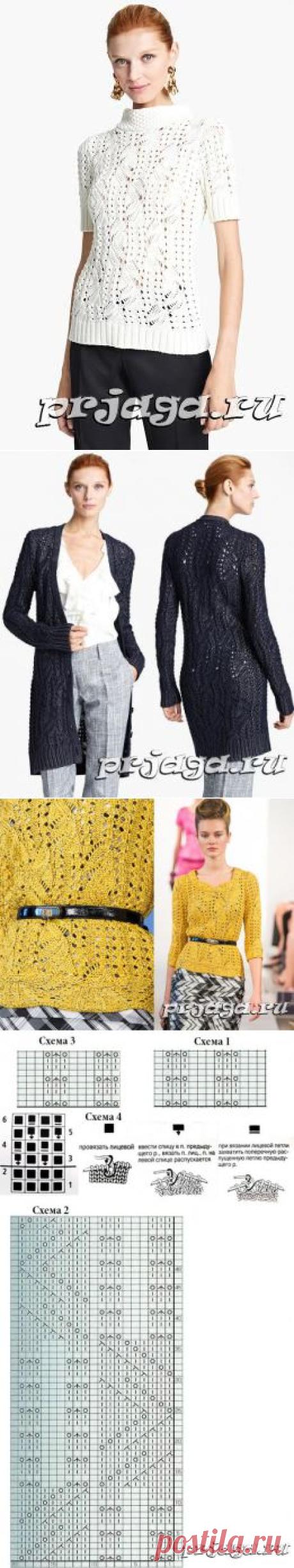 Ажурный пуловер спицами от Oscar de la Renta