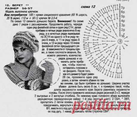 Перчатки и берет крючком » Сайт &quot;Ручками&quot; - делаем вещи своими руками