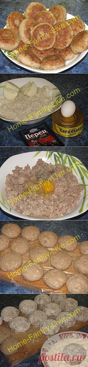 Кулинарные рецепты Котлеты из рыбных консервов - пошаговый фоторецепт - быстрый ужин