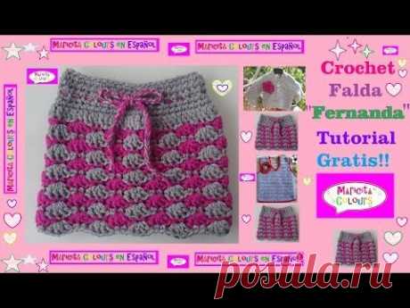 Crochet Bella Falda de Bebé &quot;Fernanda&quot; Tutorial por Maricita Colours