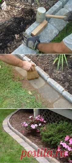 Edging that allows the lawn mower to cut right up to the edge! | Yard Inspiration