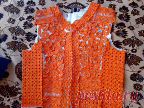 Курточка с элементами ирландского кружева , продолжение