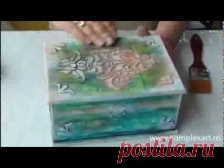 Оформление шкатулки с помощью лазури! Workshop la Complex Art - Lazura - 22.02.2014 - YouTube