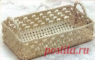 Корзинки из шпагата крючком.