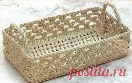 Корзинки из шпагата крючком.
