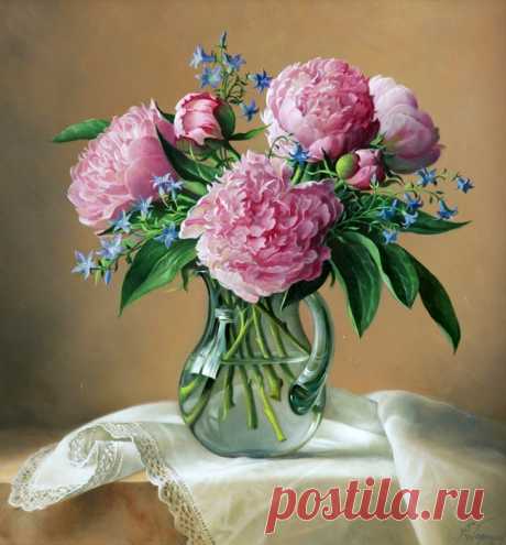 Художник Pieter Wagemans -Розы,Букеты - Искусство - медиаплатформа МирТесен