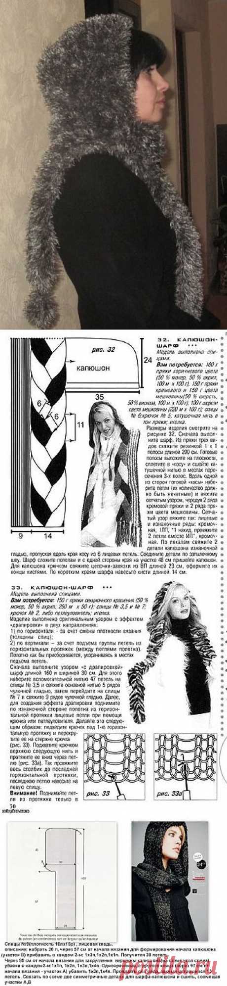 Капюшон - шарф - альтернатива шапке..