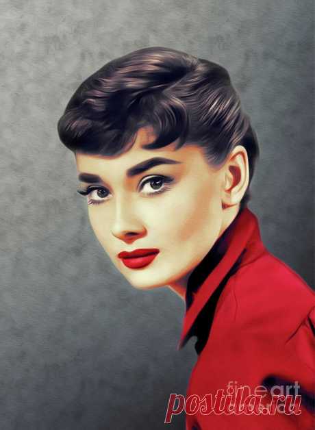 Audrey Hepburn, Vintage Movie Star by Esoterica Art Agency Audrey Hepburn, Vintage Movie Star Painting by Esoterica Art Agency