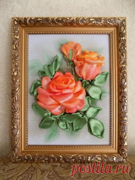 Мастер-класс. Вышивка розы лентами