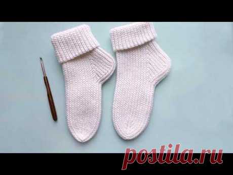 💥🧦 Обратная пятка! Вяжем анатомические носочки крючком легко и просто