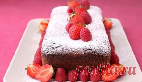 Творожный кекс с малиной