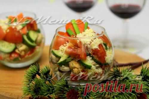 Праздничный салат с мидиями