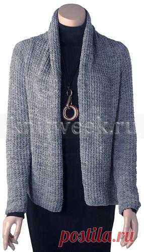 Кардиган в классическом стиле. Спицами. / knitweek.ru
